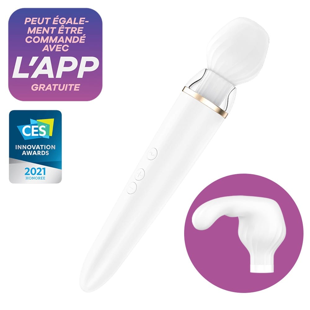 Double wand blanc connecté USB Double Wand-er Satisfyer - CC597556