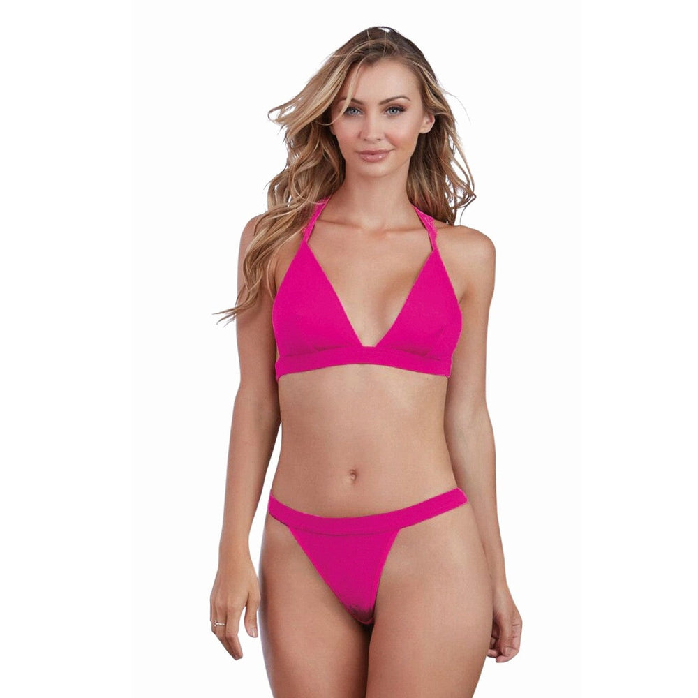 Ensemble magenta jersey et dentelle - DG11074MAG