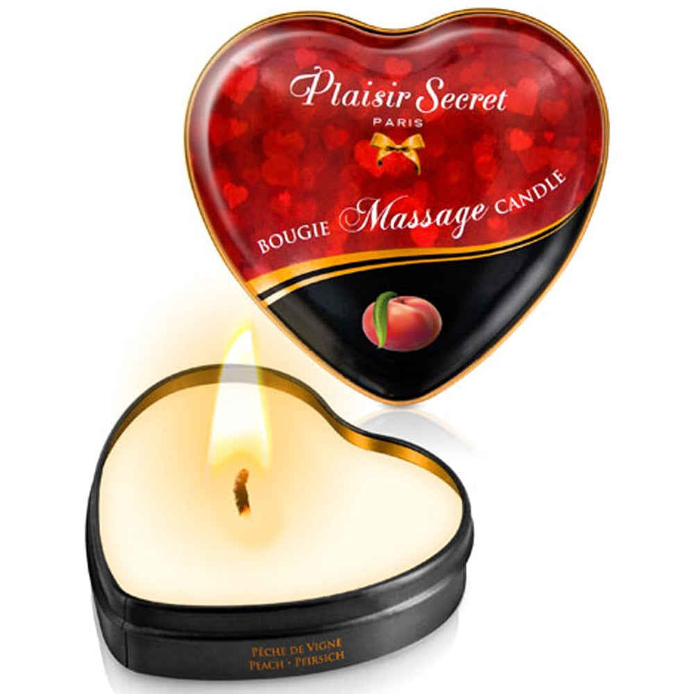 Mini bougie de massage pêche de vigne boite coeur 35ml - CC826069