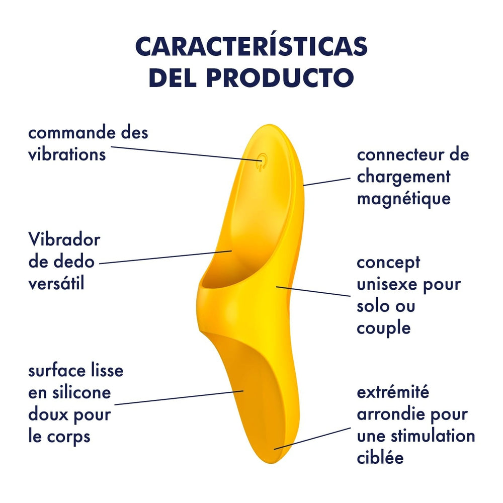 Stimulateur polyvalent jaune à insérer sur le doigt USB Teaser Satisfyer - CC597224