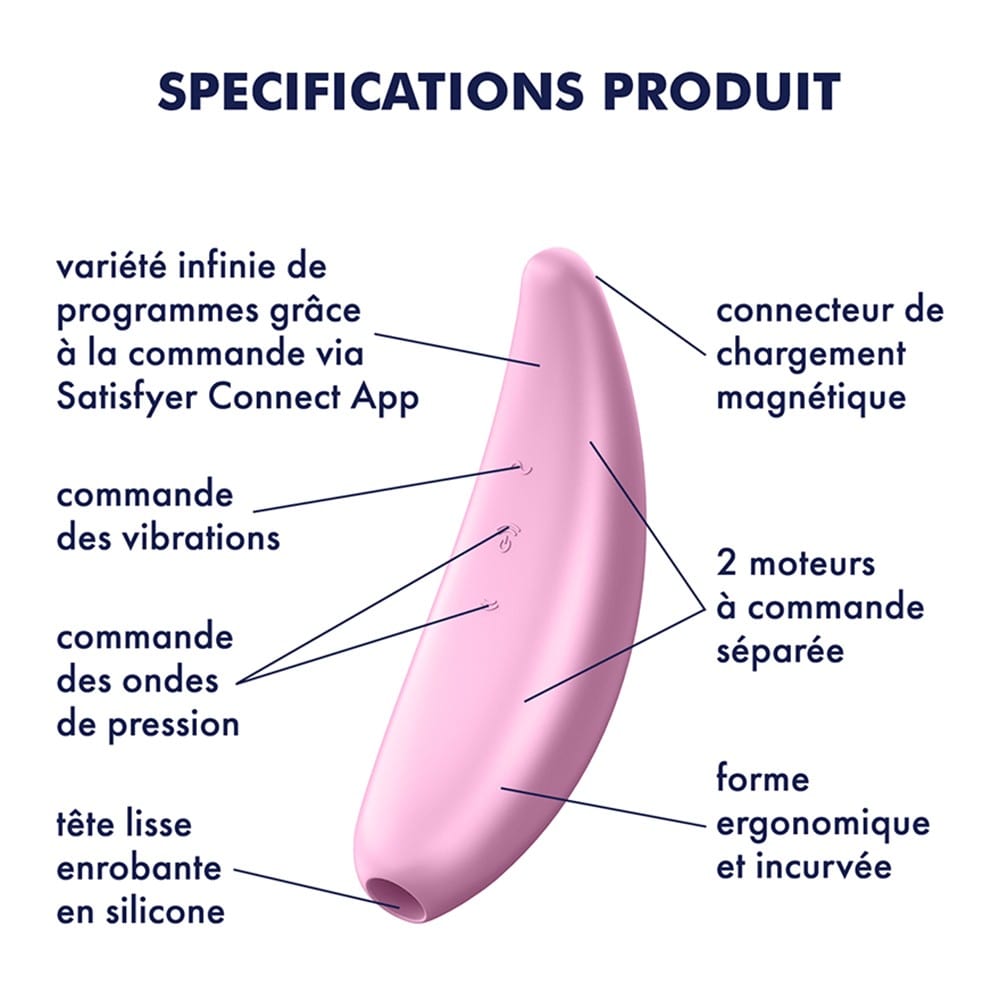 Stimulateur rose connecté Curvy 3+ Satisfyer - CC5972430050