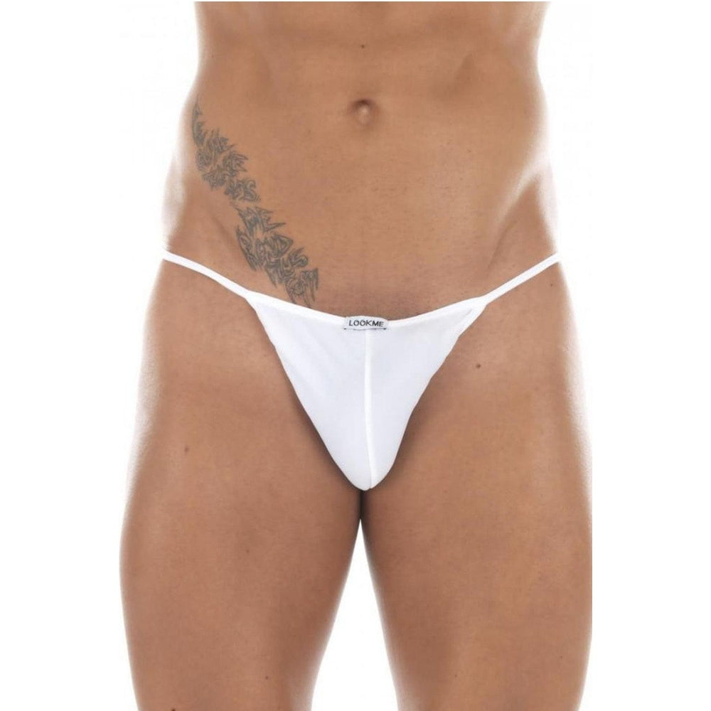 String blanc satiné dos résille - LM13-57WHT