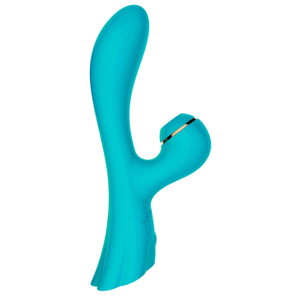 Vibromasseur double stimulation point G et clitoris par succion bleu USB - FAIRYBLUE