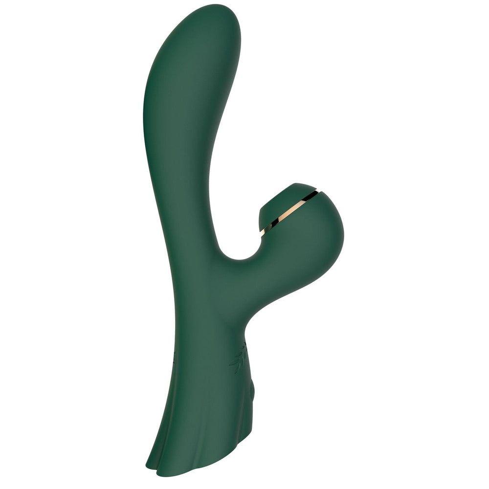 Vibromasseur double stimulation point G et clitoris par succion vert USB - FAIRYGREEN