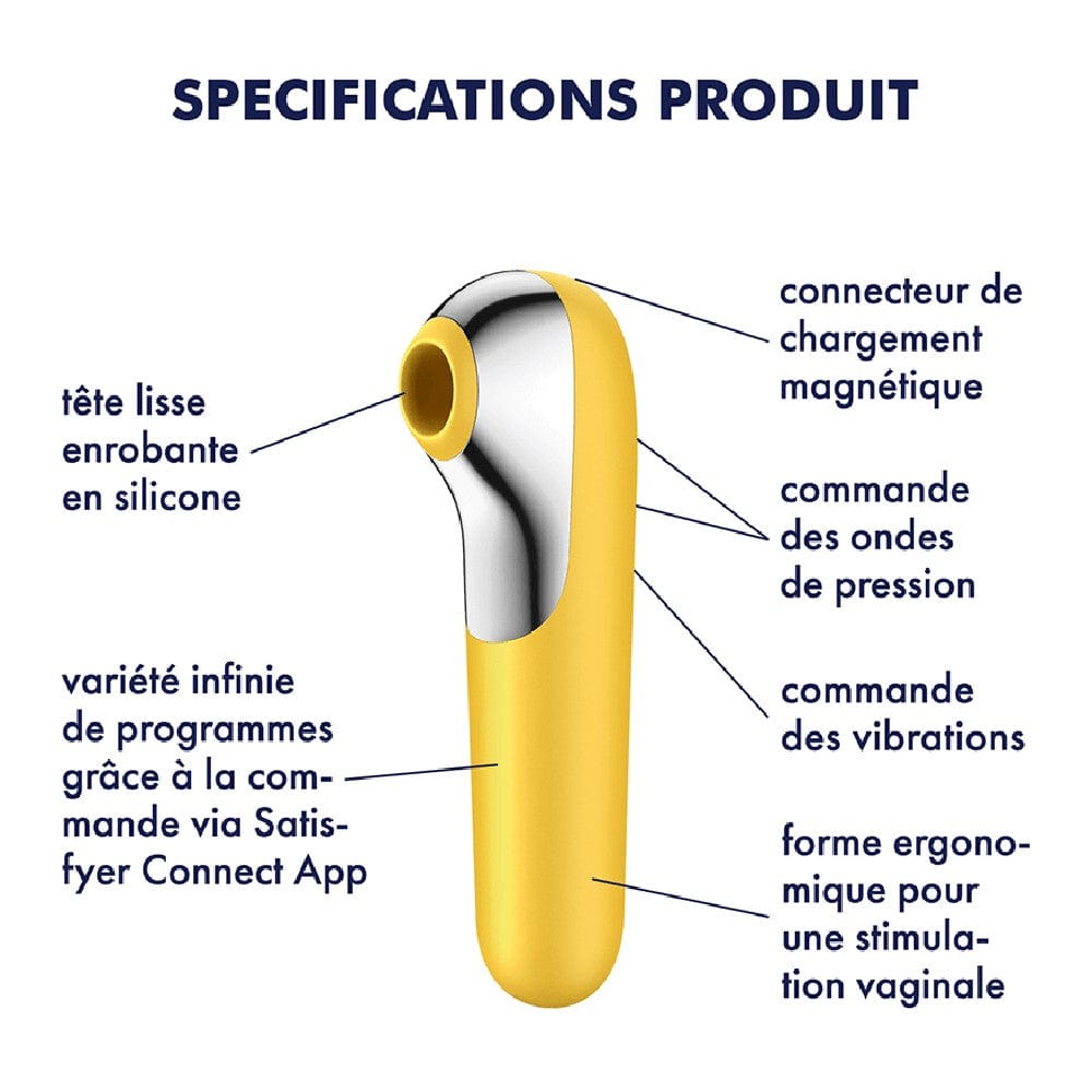 Vibromasseur et stimulateur clitoridien jaune Dual Love Satisfyer - CC5972570104