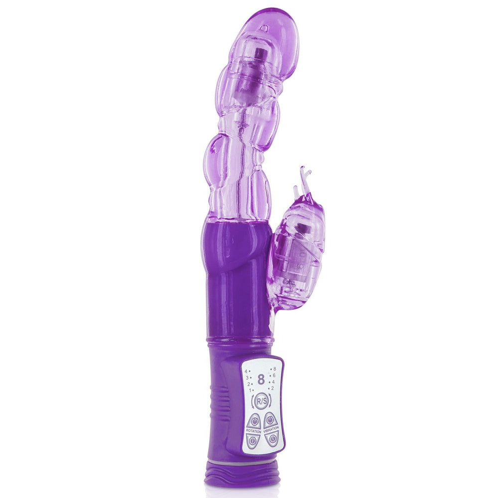 Vibromasseur rabbit violet tête rotative USB - CC5702020201