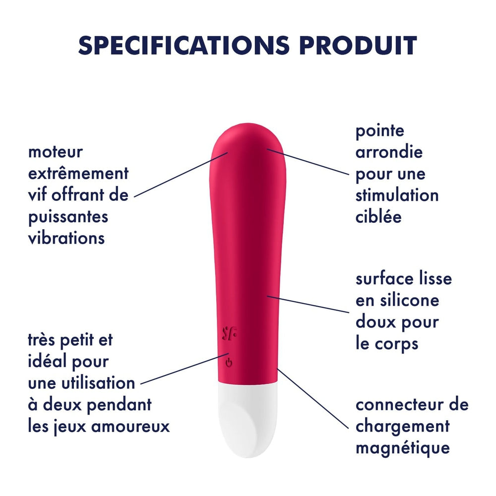 Vibromasseur rouge USB Ultra Power Bullet 1 Satisfyer - CC597731