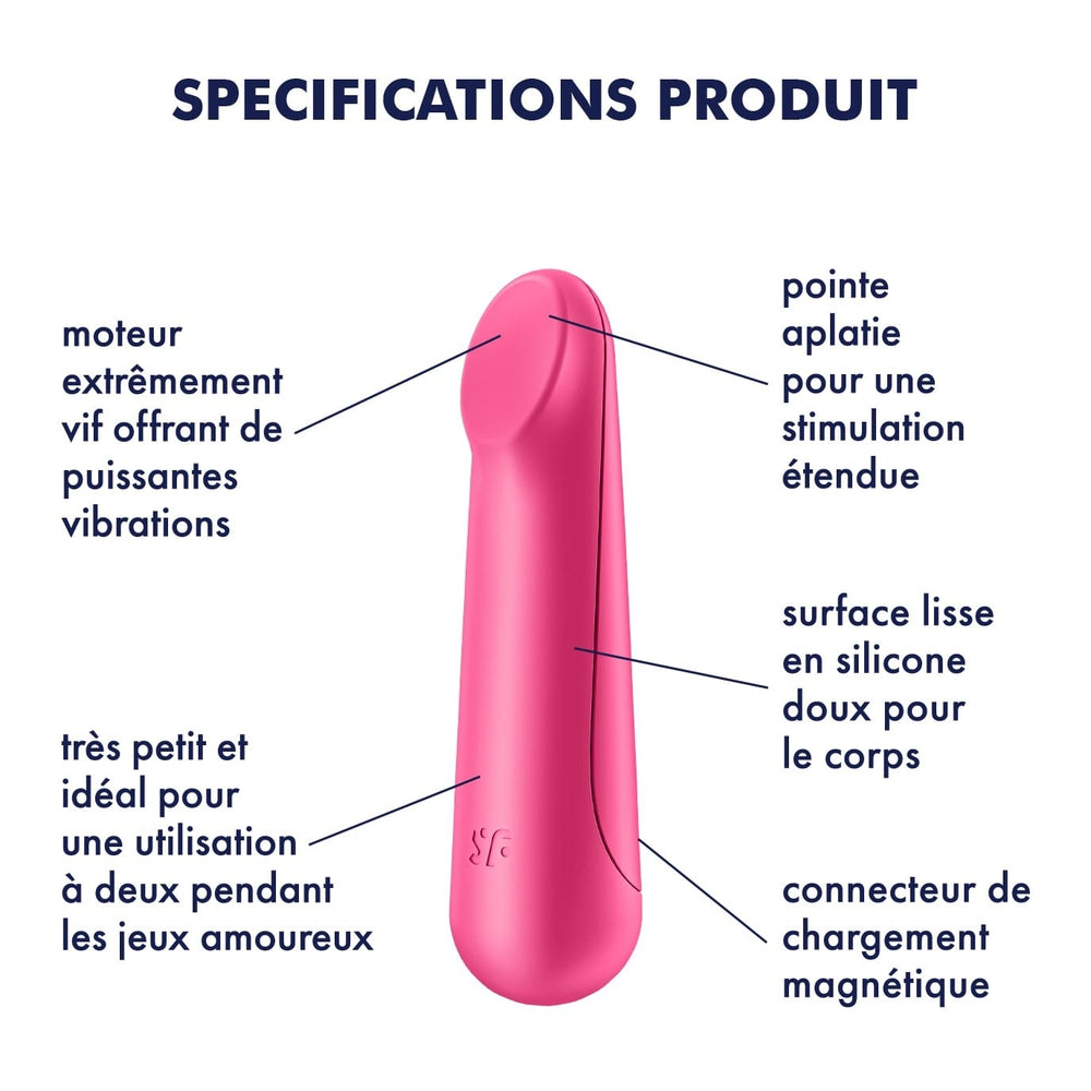 Vibromasseur rouge USB Ultra Power Bullet 3 Satisfyer - CC597734