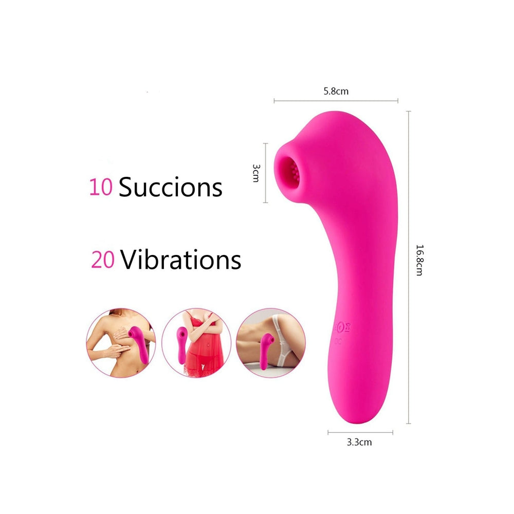 Vibromasseur stimulateur à succion rose 20 programmes USB - CR-CAV013