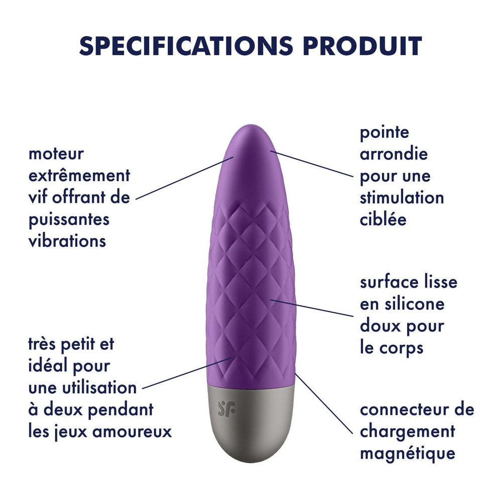 Vibromasseur violet USB Ultra Power Bullet 5 Satisfyer - CC597739